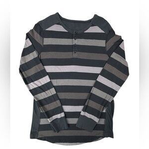 Lululemon | Striped Long Sleeve Henley | Large